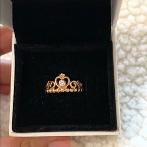 rose gold princess ring and sparkle & hearts ring